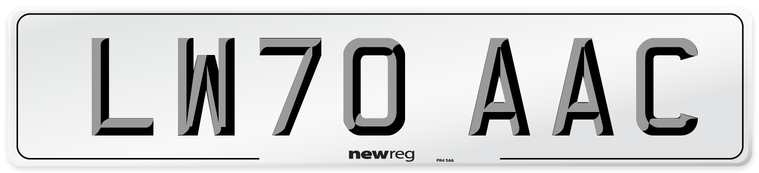 LW70 AAC Number Plate from New Reg